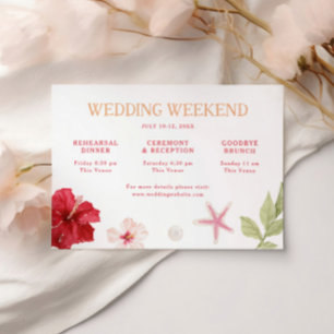 Carte D'accompagnement Mariage de week-end tropical de destination
