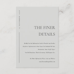 Carte D'accompagnement Mariage Détail Typographie Grise Légère Minimalist