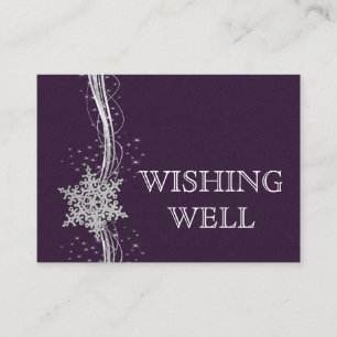 Carte D'accompagnement mariage d'hiver d'argent violet souhaitant bien