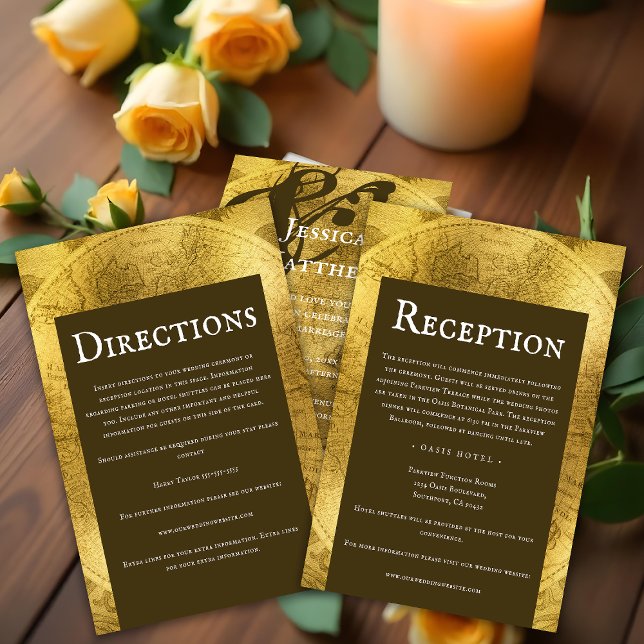 Carte D'accompagnement Mariage doré rustique (Rustic Golden Wedding Enclosure Card)