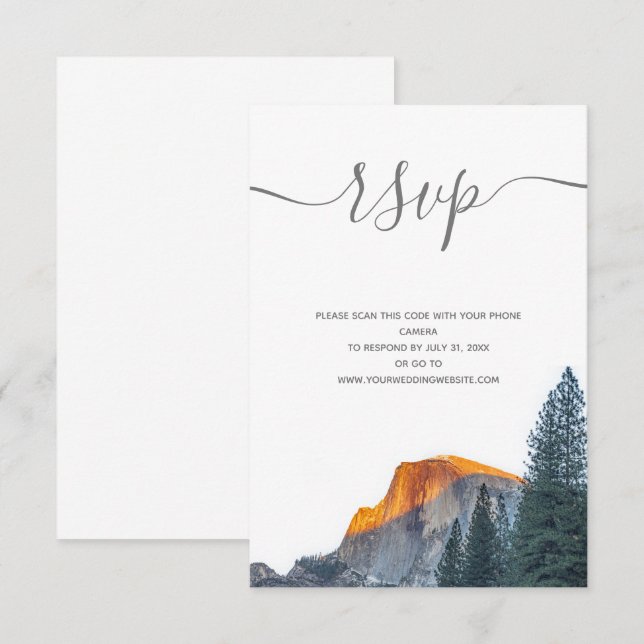Carte D'accompagnement Mariage du coucher de soleil Yosemite demi-dôme RS (Devant / Derrière)