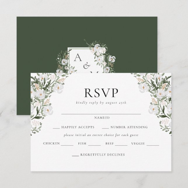 Carte D'accompagnement Mariage du manoir rural RSVP (Devant / Derrière)