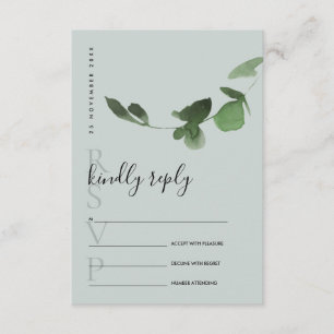 CARTE D'ACCOMPAGNEMENT MARIAGE EAU-COULEUR VERTE EUCALYPTUS