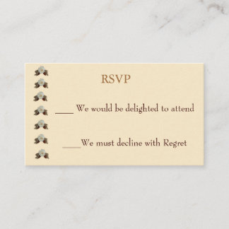 Carte D'accompagnement Mariage Ecru vintage RSVP