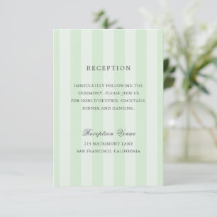 Carte D'accompagnement Mariage élégant aux rayures vertes modernes