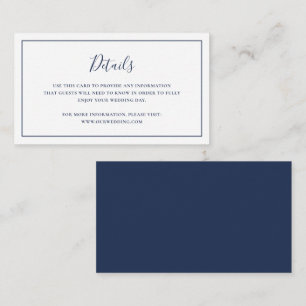 Carte D'accompagnement Mariage élégant bleu de la marine traditionnelle