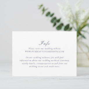 Carte D'accompagnement Mariage élégant bleu marine
