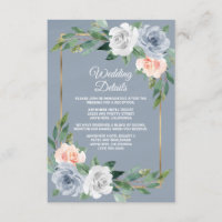 Mariage Élégant Bleu Poussiéreux Rose Pêche Or