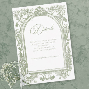 Carte D'accompagnement Mariage Élégant Classique avec Cadre Floral en Arc
