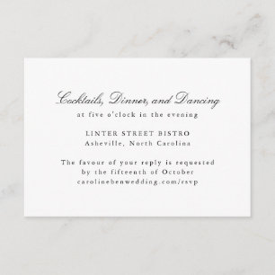 Carte D'accompagnement Mariage élégant classique classique classique clas