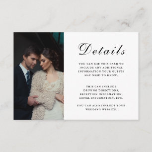 Carte D'accompagnement Mariage élégant Détails de l'invité Faux Marble Ph