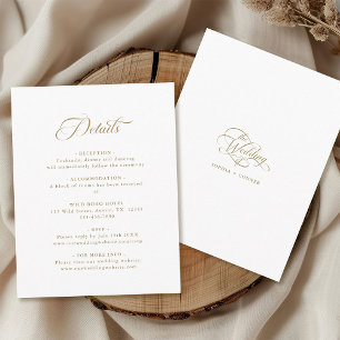 Carte D'accompagnement Mariage élégant et délicat Gold & White