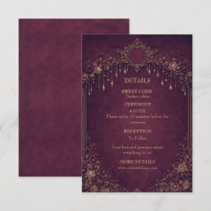 Carte D'accompagnement Mariage élégant gothique Halloween