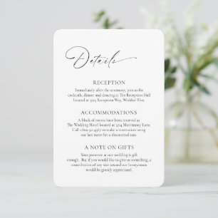 Carte D'accompagnement Mariage élégant minimal moderne formel