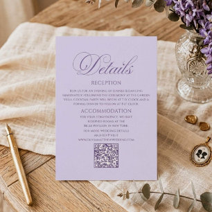 Carte D'accompagnement Mariage élégant minimaliste Régence Violet