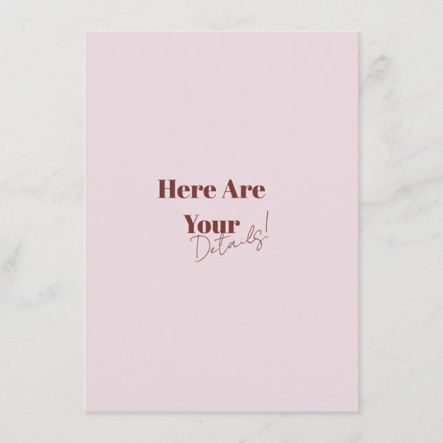 Carte D'accompagnement Mariage Élégant Moderne Rétro Gras (Devant)