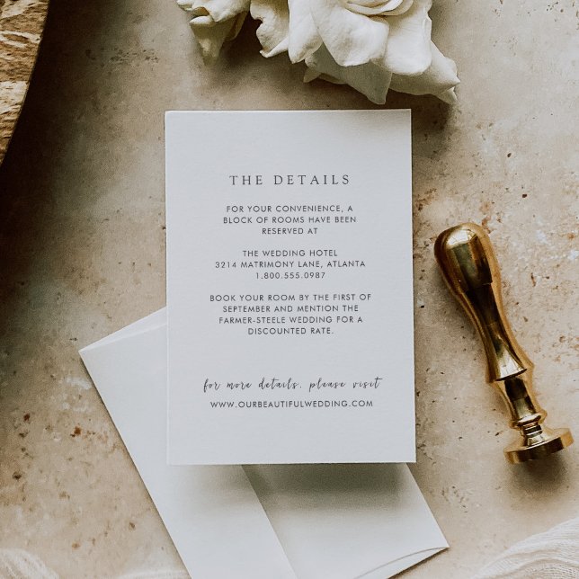Carte D'accompagnement Mariage élégant noir et blanc intemporel (Créateur téléchargé)