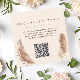 Carte D'accompagnement Mariage élégant Pampas Grass Boho