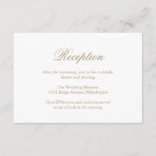 Carte D'accompagnement Mariage élégant traditionnel Gold Formal