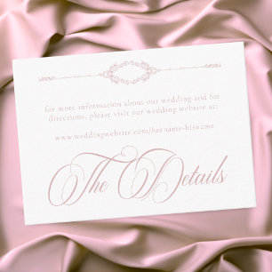 Carte D'accompagnement Mariage Élégant Vintage Baroque Rose Poussiéreux
