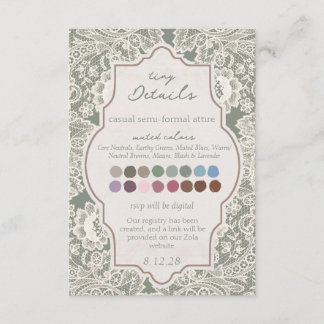 Carte D'accompagnement Mariage en dentelle de Cordelia
