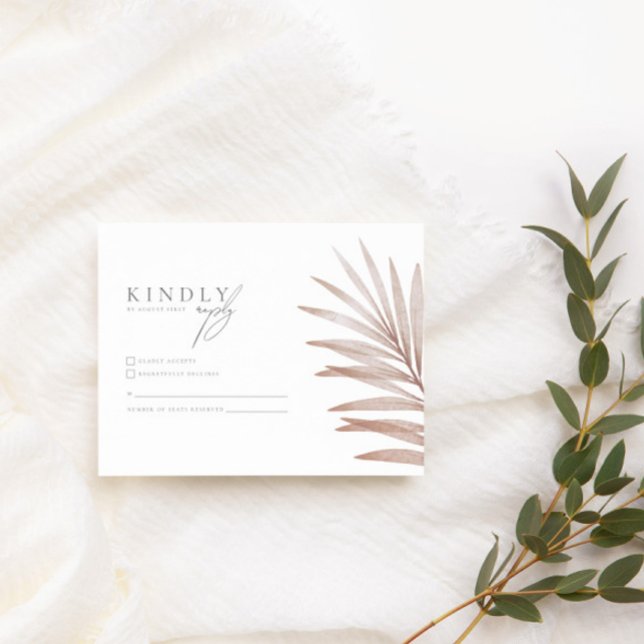 Carte D'accompagnement Mariage en herbe Pampas de Bohême RSVP (Créateur téléchargé)