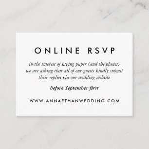 Carte D'accompagnement Mariage en ligne RSVP Card