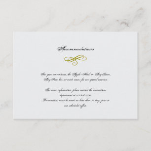 Carte D'accompagnement Mariage en plumes de marabou or et blanc