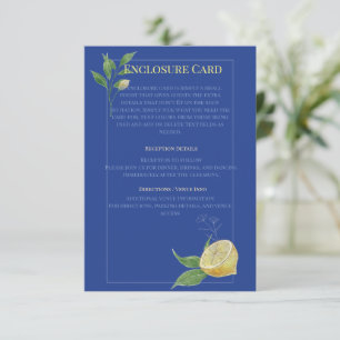 Carte D'accompagnement Mariage Enchanté aux Fleurs de Citron Bleu
