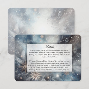 Carte D'accompagnement Mariage Étincelle de Minuit Hivernal Céleste