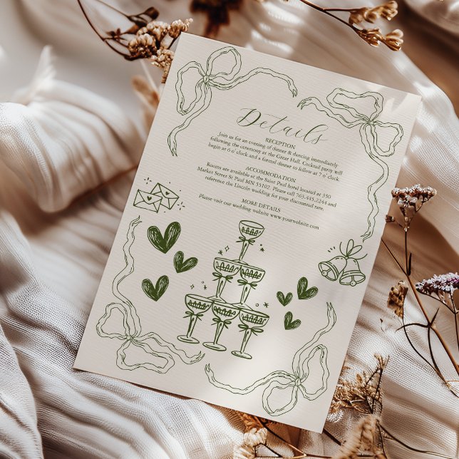 Carte D'accompagnement Mariage Fantaisiste à l'Art Doodle Rétro (Créateur téléchargé)