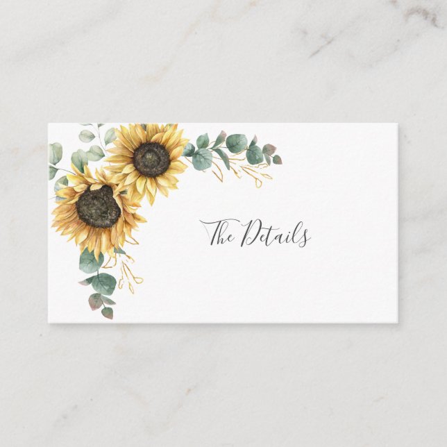 Carte D'accompagnement Mariage Feuille de l'Eucalyptus de tournesol flora (Devant)
