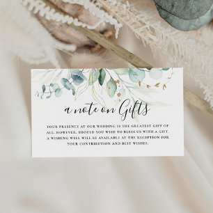 Carte D'accompagnement Mariage Feuille Gold Green