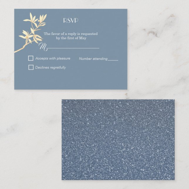 Carte D'accompagnement Mariage Fleur intemporel RSVP (Devant / Derrière)