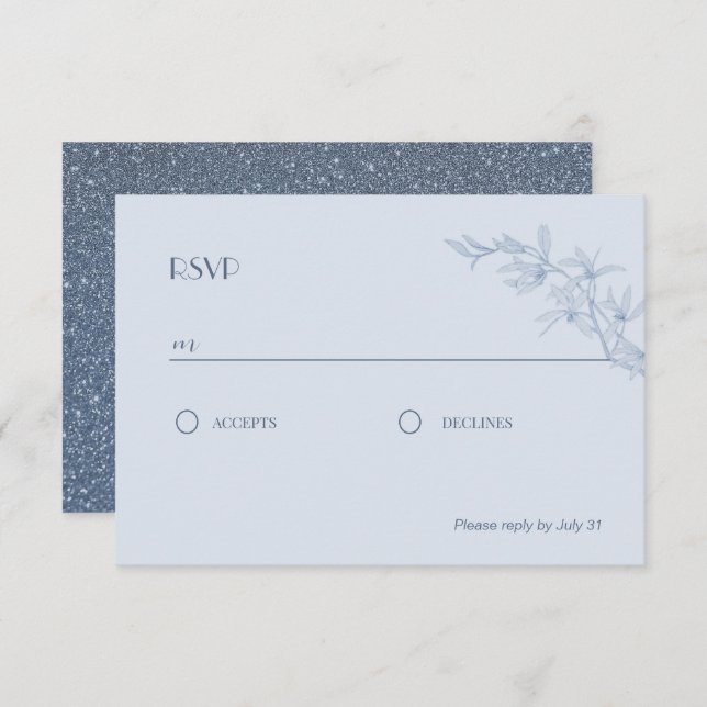 Carte D'accompagnement Mariage Fleur intemporel RSVP (Devant / Derrière)