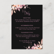 Mariage Fleur Rose Noir et Blush