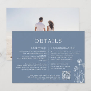 Carte D'accompagnement Mariage Fleur sauvage de périphérique minimaliste