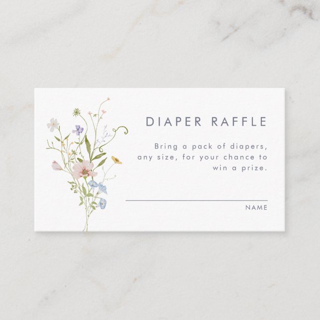 Carte D'accompagnement Mariage Fleur sauvage Whimsical Pastel (Devant)