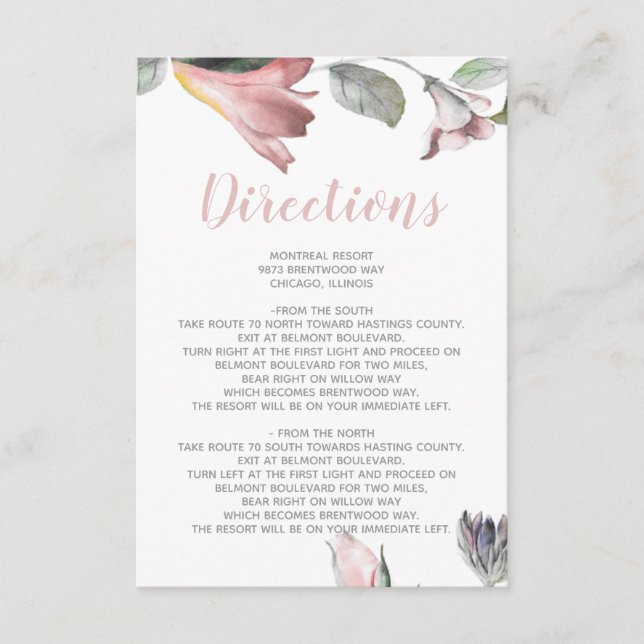Carte D'accompagnement Mariage Fleurs Sauvages Rustiques (Devant)