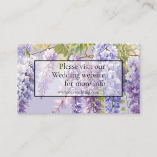 Carte D'accompagnement Mariage floral aquarelle lilas wisteria pourpre