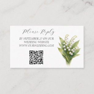 Carte D'accompagnement Mariage floral blanc Muguet