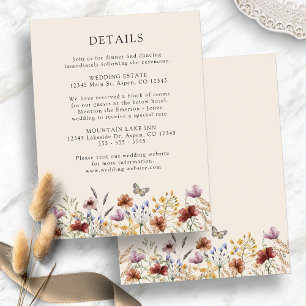Carte D'accompagnement Mariage Floral Boho 