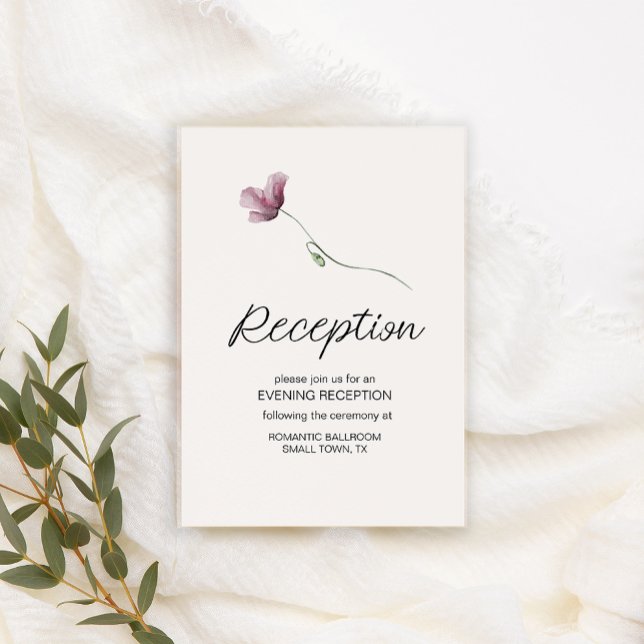 Carte D'accompagnement Mariage Floral Botanique Miniature Vintage (Créateur téléchargé)