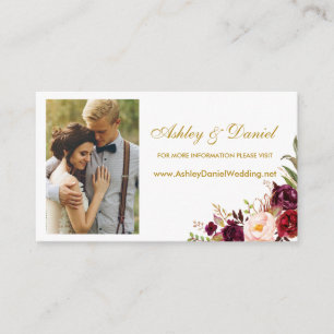 Carte D'accompagnement Mariage Floral Bourgogne Site Web photo Insérer un