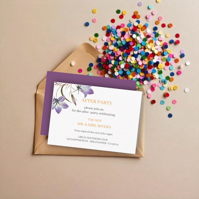 Carte D'accompagnement Mariage floral élégant après la fête (Créateur téléchargé)