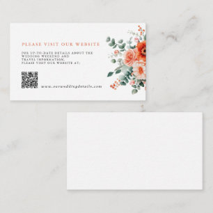 Carte D'accompagnement Mariage Floral Moderne Orange Clair de Vérone