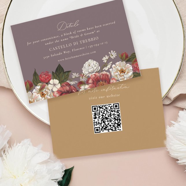 Carte D'accompagnement Mariage floral peint romantique (Créateur téléchargé)