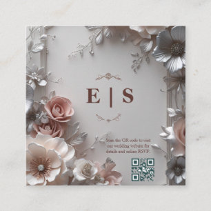 Carte D'accompagnement Mariage floral rustique