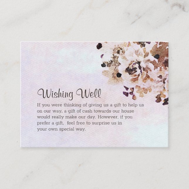 Carte D'accompagnement Mariage floral rustique qui veut bien (Devant)