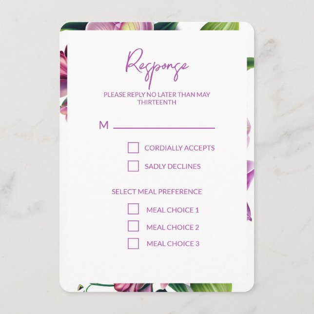 Carte D'accompagnement Mariage floral Sauvez la date avec photo (Dos)